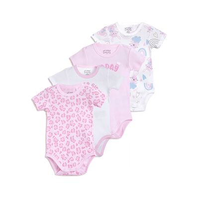 Infants Multicolor Printed Bodysuit (Pack Of 4)